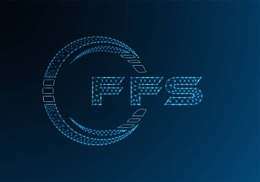 FFS düşük poli harfli logo vektör tasarımı. FFS düşük poli logo tasarımı. 