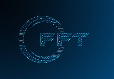 FFT düşük poli harfli logo vektör tasarımı. FFT düşük poli logo tasarımı. 