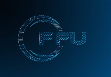 FFU düşük poli harfli logo vektör tasarımı. FFU düşük poli logo tasarımı. 