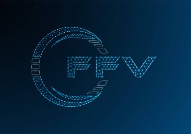 FFV düşük poli harfli logo vektör tasarımı. FFV düşük poli logo tasarımı. 