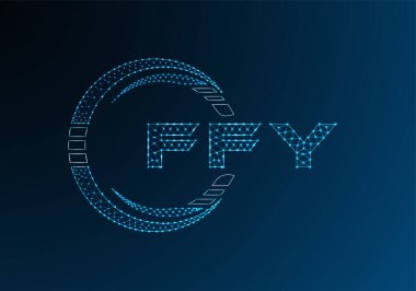 FFY düşük poli harfli logo vektör tasarımı. FFY düşük poli logo tasarımı. 