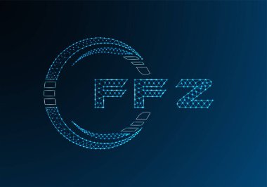 FFZ düşük poli harfli logo vektör tasarımı. FFZ düşük poli logo tasarımı. 