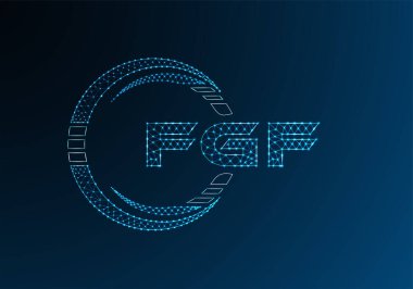 FGF düşük poli harfli logo vektör tasarımı. FGF düşük poli logo tasarımı. 