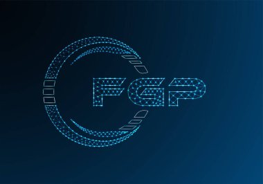 FGP düşük poli harfli logo vektör tasarımı. FGP düşük poli logo tasarımı. 