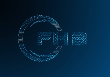 FHB düşük poli harfli logo vektör tasarımı. FHB düşük poli logo tasarımı. 