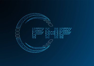 FHF düşük poli harfli logo vektör tasarımı. FHF düşük poli logo tasarımı. 