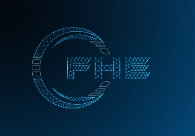 FHE düşük poli harfli logo vektör tasarımı. FHE düşük poli logo tasarımı. 