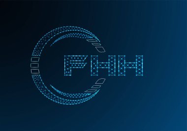 FHH düşük poli harfli logo vektör tasarımı. FHH düşük poli logo tasarımı. 