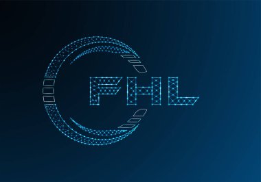 FHL düşük poli harfli logo vektör tasarımı. FHL düşük poli logo tasarımı. 