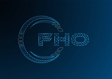 FHO düşük poli harfli logo vektör tasarımı. FHO düşük poli logo tasarımı. 