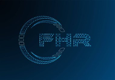 FHR düşük poli harfli logo vektör tasarımı. FHR düşük poli logo tasarımı. 