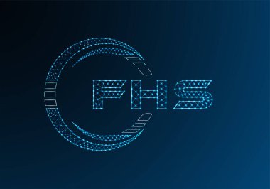FHS düşük poli harfli logo vektör tasarımı. FHS düşük poli logo tasarımı. 