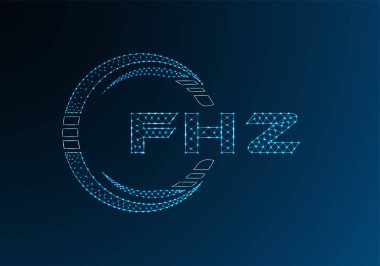 FHZ düşük poli harfli logo vektör tasarımı. FHZ düşük poli logo tasarımı. 