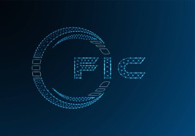 FIC düşük poli harfli logo vektör tasarımı. FIC düşük poli logo tasarımı. 