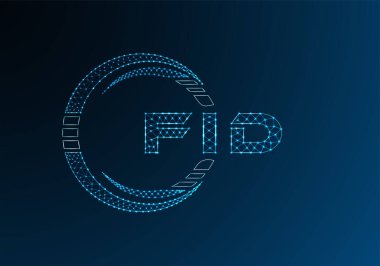 FID düşük poli harfli logo vektör tasarımı. FID düşük poli logo tasarımı. 