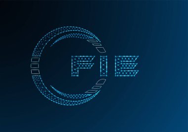 FIE düşük poli harfli logo vektör tasarımı. FIE düşük poli logo tasarımı. 