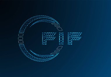 FIF düşük poli harfli logo vektör tasarımı. FIF düşük poli logo tasarımı. 