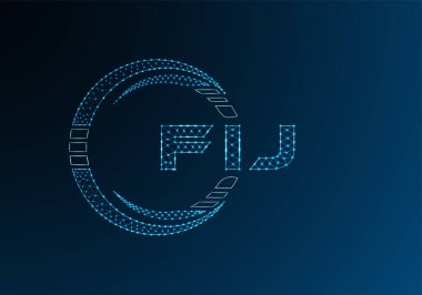 FIJ düşük poli harfli logo vektör tasarımı. FIJ düşük poli logo tasarımı. 