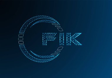 FIK düşük poli harfli logo vektör tasarımı. FIK düşük poli logo tasarımı. 
