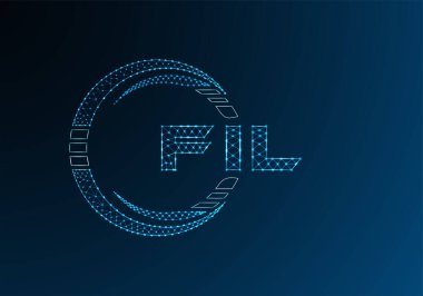 FIL düşük poli harfli logo vektör tasarımı. FIL düşük poli logo tasarımı. 