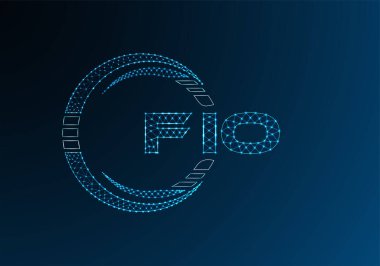 FIO düşük poli harfli logo vektör tasarımı. FIO düşük poli logo tasarımı. 
