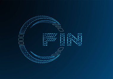 FIN düşük poli harfli logo vektör tasarımı. FIN düşük poli logo tasarımı. 