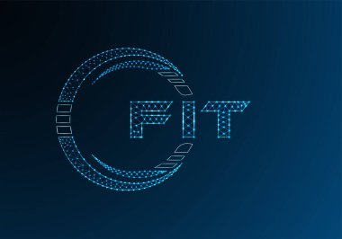 FIT düşük poli harfli logo vektör tasarımı. FIT düşük poli logo tasarımı. 