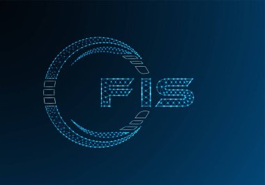 FIS düşük poli harfli logo vektör tasarımı. FIS düşük poli logo tasarımı. 