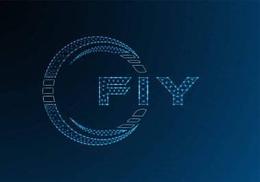Düşük poli harfli logo vektör tasarımı. FIY düşük poli logo tasarımı. 