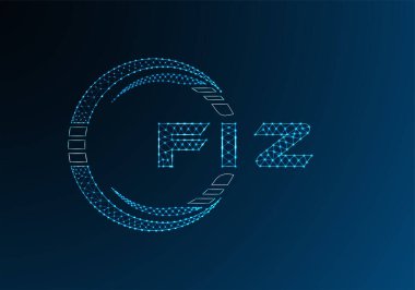 FIZ düşük poli harfli logo vektör tasarımı. FIZ düşük poli logo tasarımı. 