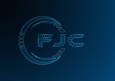 FJC düşük poli harfli logo vektör tasarımı. FJC düşük poli logo tasarımı. 