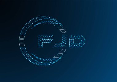 FJD düşük poli harfli logo vektör tasarımı. FJD düşük poli logo tasarımı. 