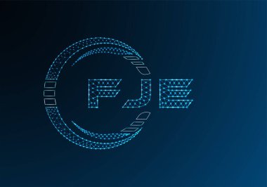 FJE düşük poli harfli logo vektör tasarımı. FJE düşük poli logo tasarımı. 