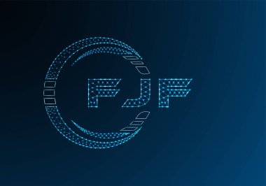 FJF düşük poli harfli logo vektör tasarımı. FJF düşük poli logo tasarımı. 