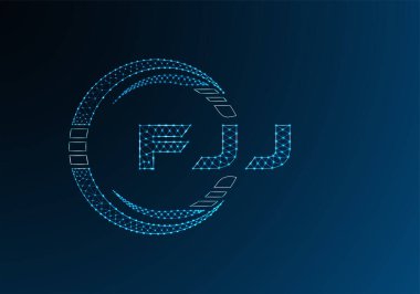 FJJ düşük poli harfli logo vektör tasarımı. FJJ düşük poli logo tasarımı. 