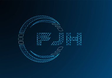 FJH düşük poli harfli logo vektör tasarımı. FJH düşük poli logo tasarımı. 