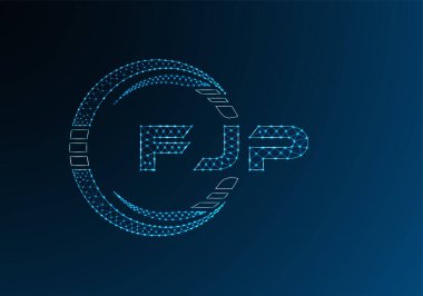 FJP düşük poli harfli logo vektör tasarımı. FJP düşük poli logo tasarımı. 