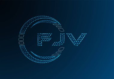 FJV düşük poli harfli logo vektör tasarımı. FJV düşük poli logo tasarımı. 