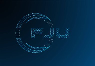 FJU düşük poli harfli logo vektör tasarımı. FJU düşük poli logo tasarımı. 