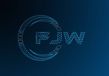 FJW düşük poli harfli logo vektör tasarımı. FJW düşük poli logo tasarımı. 