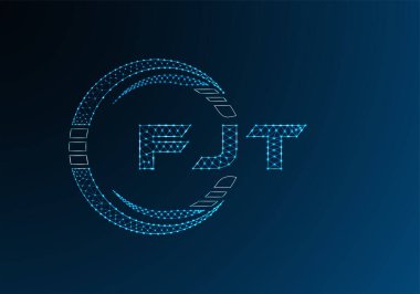 FJT düşük poli harfli logo vektör tasarımı. FJT düşük poli logo tasarımı. 