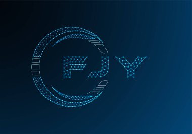 FJY düşük poli harfli logo vektör tasarımı. FJY düşük poli logo tasarımı. 