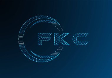 FKC düşük poli harfli logo vektör tasarımı. FKC düşük poli logo tasarımı. 