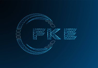 FKE düşük poli harfli logo vektör tasarımı. FKE düşük poli logo tasarımı. 