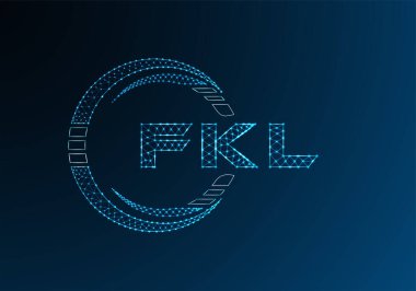 FKL düşük poli harfli logo vektör tasarımı. FKL düşük poli logo tasarımı. 