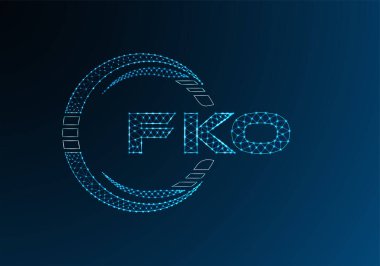 FKO düşük poli harfli logo vektör tasarımı. FKO düşük poli logo tasarımı. 