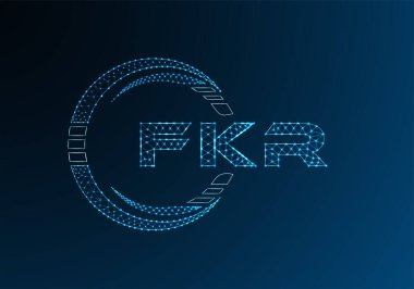 FKR düşük poli harfli logo vektör tasarımı. FKR düşük poli logo tasarımı. 