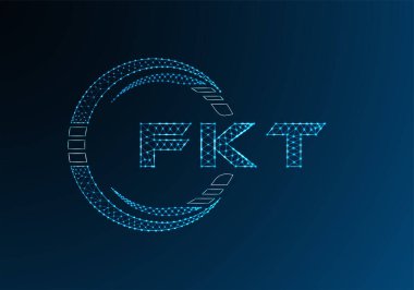 FKT düşük poli harfli logo vektör tasarımı. FKT düşük poli logo tasarımı. 