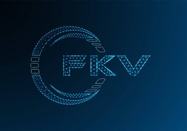FKV düşük poli harfli logo vektör tasarımı. FKV düşük poli logo tasarımı. 