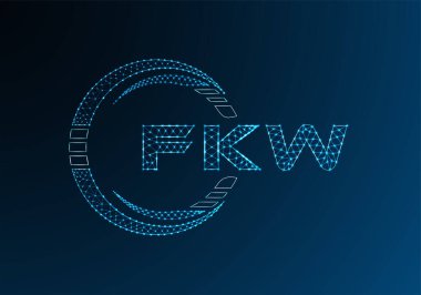 FKW düşük poli harfli logo vektör tasarımı. FKW düşük poli logo tasarımı. 